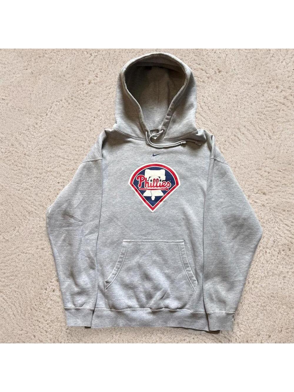 Crazy fire Gray Nike Philadelphia Phillies center swoosh hoodie